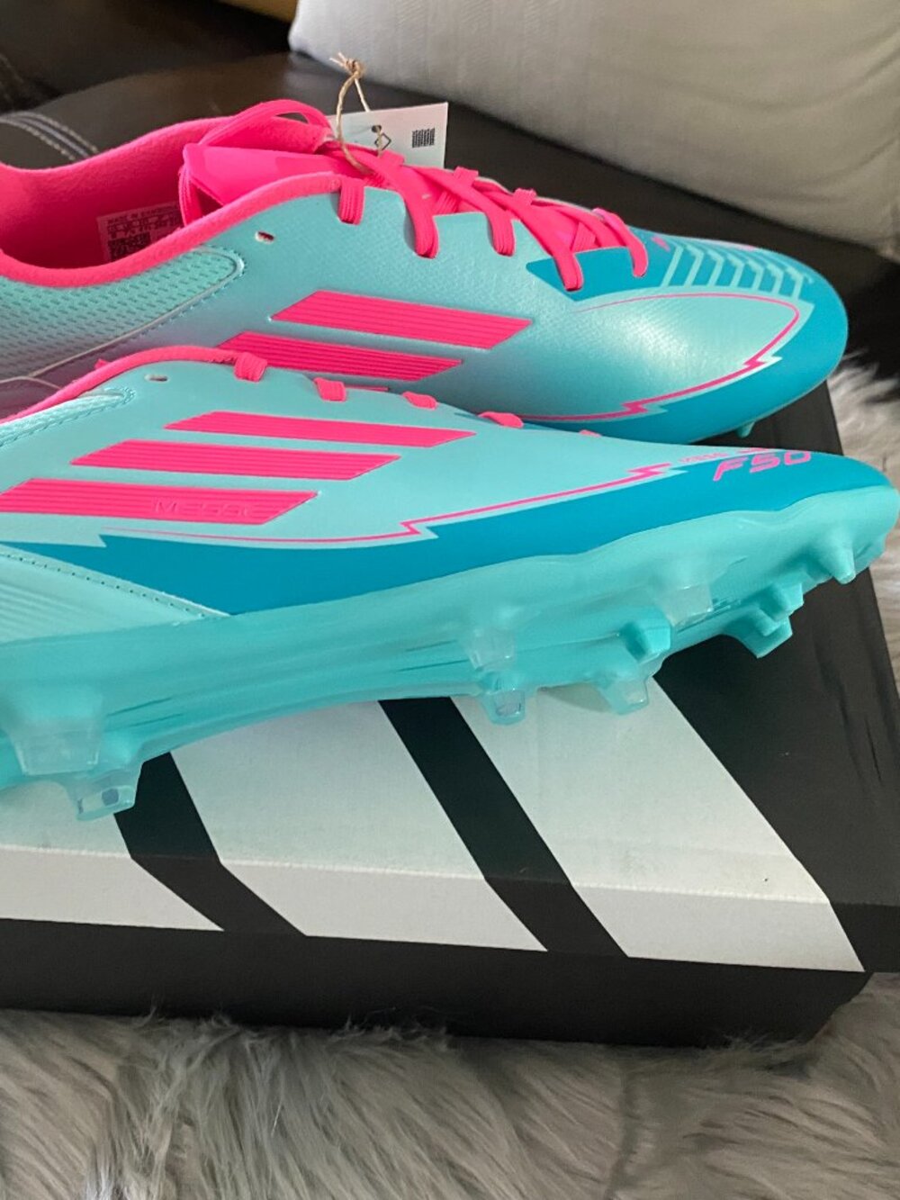 Brand new Brand: Adidas Color: Turquoise /Hot Pink Style: Soccer Cleats